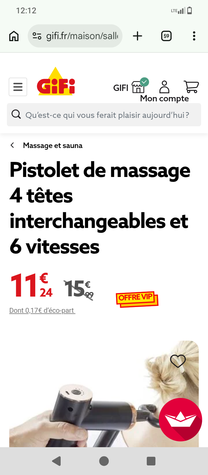 Offre sur un pistolet de massage à quatre têtes interchangeables